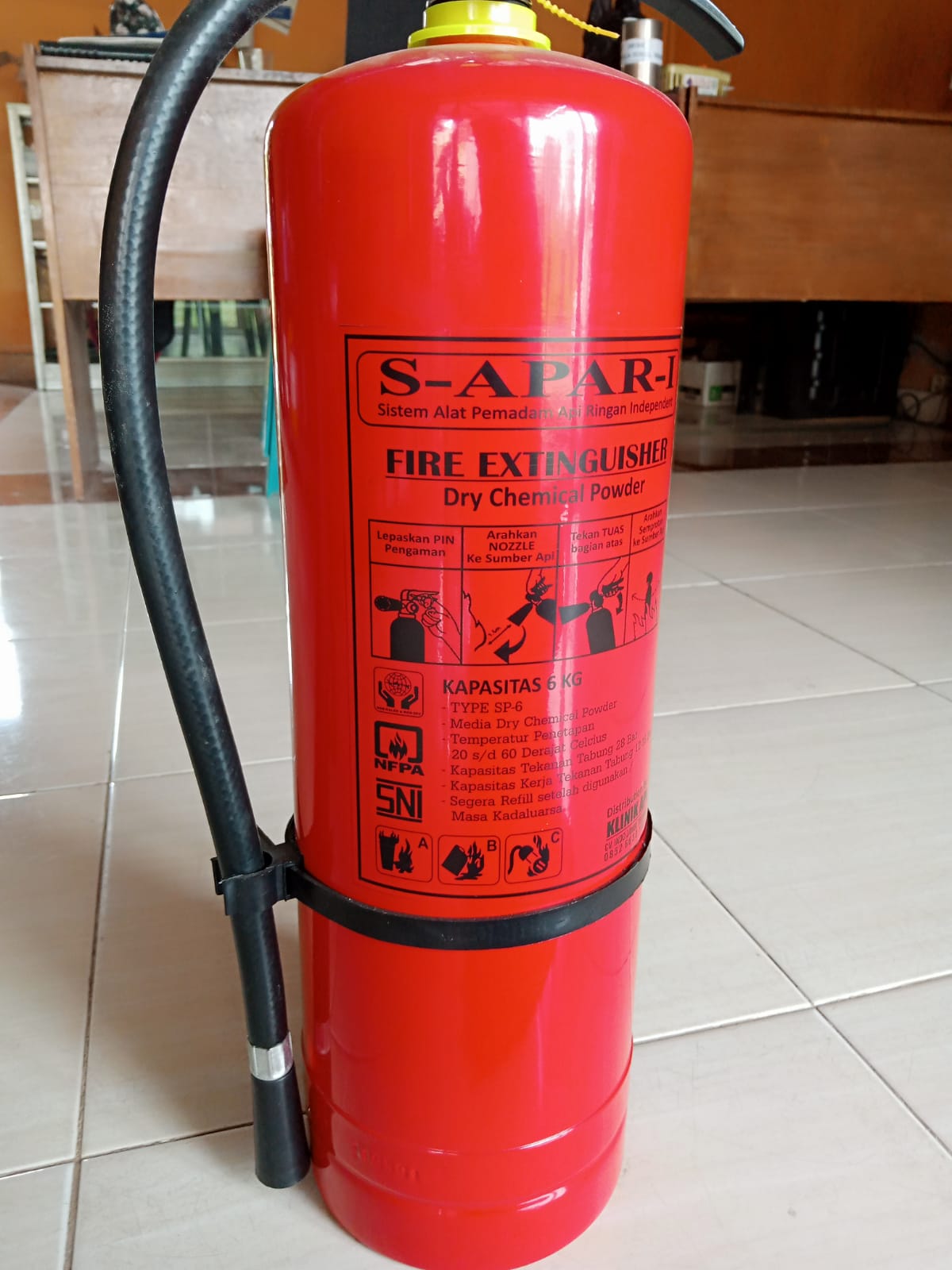 Fire Extinguisher Apar Kap 6 Kg Abc Powder Aws 