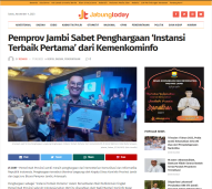 Pemprov Jambi Sabet Penghargaan ‘Instansi Terbaik Pertama’ dari Kemenkominfo