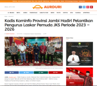 Kadis Kominfo Provinsi Jambi Hadiri Pelantikan Pengurus Laskar Pemuda JKS Periode 2023 – 2026 (Media Aurduri.com)