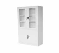 HIGH FILING CABINET SWING GLS PANEL WHT