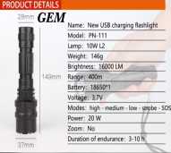 Senter New USB charging flaslight