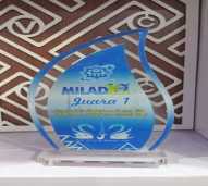 Piala Akrilik ( Plakat Daun Akrilik ) + Kotak Motif Polos