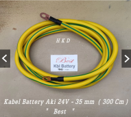 KABEL AKI ACCU MOBIL 12V/24V 35MM PANJANG 300 CM