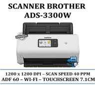 SCANNER BROTHER ADS-3300W Successor ADS-2700W / 40ppm + ADF 60 + WIFI + LAN + Touchscreen 7.1cm